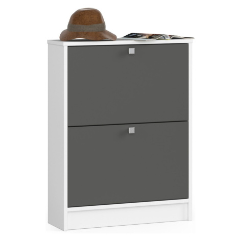 Ak furniture Botník Marienne 60 cm bílý/grafitový