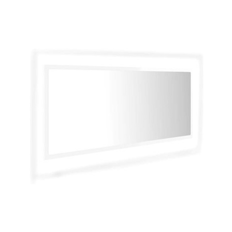 Shumee LED koupelnové zrcadlo bílé s leskem 100 × 8,5 × 37cm dřevotříska