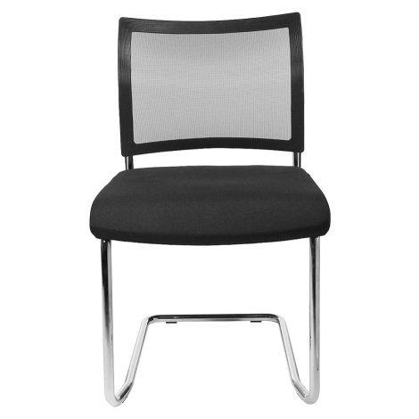 Topstar Židle pro návštěvy, stohovací, pružná podnož, síťované opěradlo, bal.j. 2 ks, černá