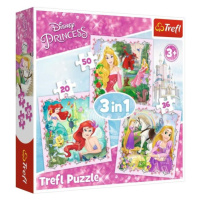 Trefl Puzzle 3v1 Rapunzel, Aurora a Ariel Disney Princess