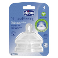 Chicco Natural Feeling Dudlík na láhev silikonový nastavitelný průtok 2 ks