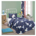 Set přehozu přes postel a povlaku na polštář s příměsí bavlny Eponj Home Magic Unicorn Dark Blue