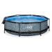 Bazén s krytem a filtrací Stone pool Exit Toys kruhový ocelová konstrukce 300*76 cm šedý od 6 le