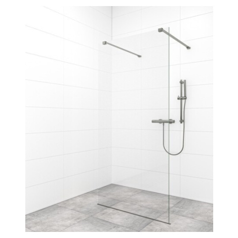 Sprchová zástěna Walk-in 80 cm SAT v barvě profilu Gun metal SATBWI80MRZAVGM