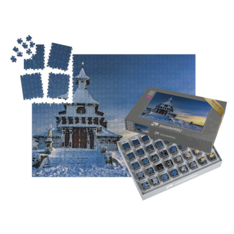 SMART SORTED® | Puzzle 1000 dílků „Kostel na hoře Radhošť v zimě, Beskydy, Česká republika“