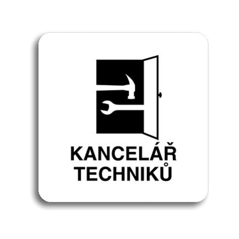 Accept Piktogram "kancelář techniků" (80 × 80 mm) (bílá tabulka - černý tisk bez rámečku)