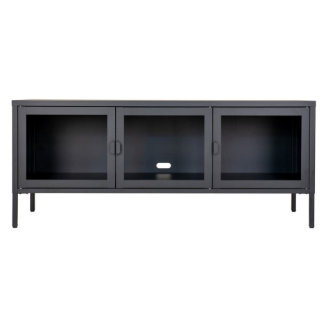 Černý kovový TV stolek 130x55 cm Brisbane – House Nordic