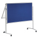 MAUL Přednášková tabule MAULpro, skládací, modrý textil / bílá tabule, š x v 1200 x 1500 mm