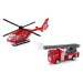 mamido  Sada hasičský vrtulník a hasičské auto z žebříkém