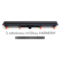 Chuděj Lineární plastový žlab MCH černý 650 mm,boční D40, Harmony, černá