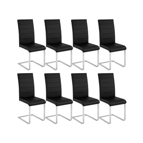 8× Houpací židle, umělá kůže, černá tectake