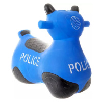 Hopsadlo gumové Motorka policejní modré set baby skákadlo s pumpičkou