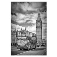 Fotografie LONDON Monochrome Houses of Parliament and traffic, Melanie Viola, 26.7 × 40 cm