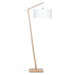 Stojací lampa s bílým stínidlem a konstrukcí z bambusu Good&Mojo Andes