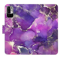 iSaprio flip pouzdro Purple Marble pro Xiaomi Redmi Note 10 5G