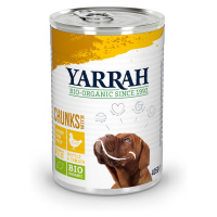 Yarrah Bio kousky 12 x 405 g nebo Bio paté kuře 12 x 400 g - Bio kuře s bio kopřivou & bio tomat