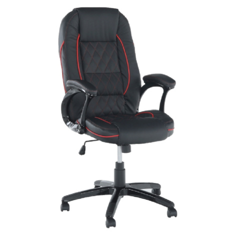 Kancelářská židle, ekokůže černá / červený lem, PORSHE NEW Tempo Kondela