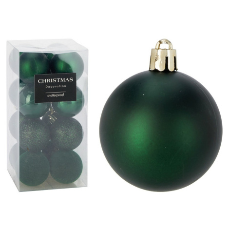 Sada 16 ks vánočních ozdob Festive Sparkles, zelená, pr. 5 cm, plast