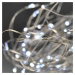 Solight vánoční řetěz stříbrný, 100x mini LED, 10m, 3 x AA, studené světlo 1V54-W
