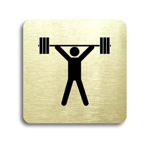 Accept Piktogram "fitness VI" (80 × 80 mm) (zlatá tabulka - černý tisk bez rámečku)