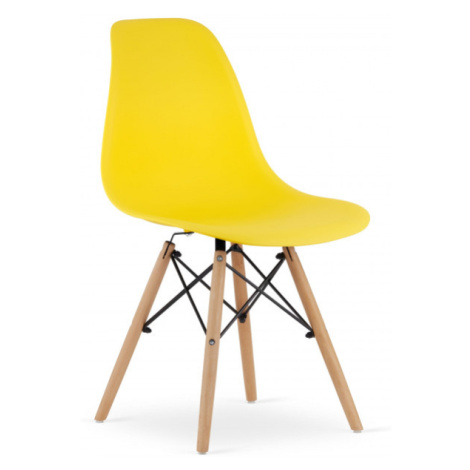 Set jídelních židlí OSAKA žluté (hnědé nohy) 4ks
