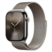 Apple Watch Series 10 46mm Cellular Přírodní titan s přírodním milánským tahem - S/M