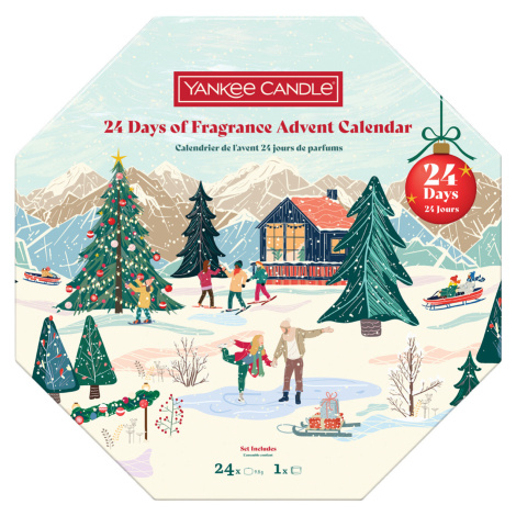 Yankee Candle Adventní kalendář 2025, 24 vonných čaj. svíček + svícen
