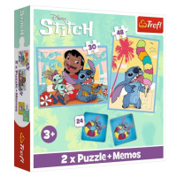 Trefl Sada 3v1 Lilo&Stitch: Šťastný den (2x puzzle + pexeso)