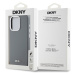 Zadní kryt DKNY Liquid Silicone Silver Metal Logo Magsafe pro Apple iPhone 15 Pro, šedá