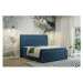 Čalouněná postel CESAR včetně úložného prostoru 200x200 cm Modrá