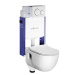 SAPHO Závěsné WC Brilla s podomítkovou nádržkou a tlačítkem Geberit, bílá WC-SADA-14