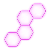 Escape6 Kompletní LED hexagonové svítidlo růžové, rozměr 4 elementy 166 × 288 cm