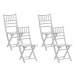 Sada 4 skládacích stříbrných dřevěných jídelních židlí MACHIAS , 207944