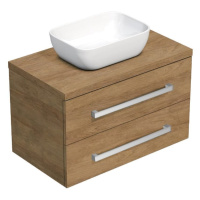 Koupelnová skříňka s krycí deskou SAT Cube Way 80x71x46 cm dub Hickory CUBE46803DH45