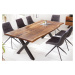 Estila Designový industriální jídelní stůl Sheesham z masivu as kovovými černými nohami 220cm