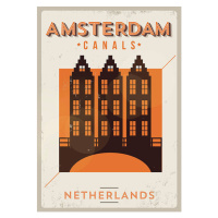 Ilustrace Typographic Amsterdam City Poster Design, kursatunsal, 30 × 40 cm