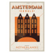 Ilustrace Typographic Amsterdam City Poster Design, kursatunsal, 30 × 40 cm