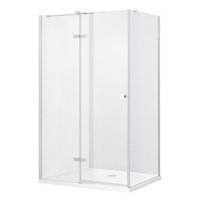 BESCO Obdélníkový sprchový kout PIXA 120 x 80 cm, bezrámový, zpevňující vzpěry, levé dveře