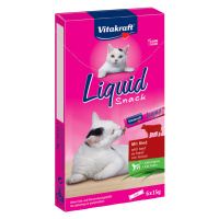 Vitakraft Cat Liquid-Snack hovězí a inulin - 6 x 15 g