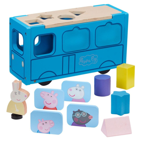 Peppa Pig dřevěný autobus vkladáčka TM Toys