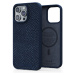 NJORD Salmon Leather Magsafe kryt iPhone 15 Pro Max modrý