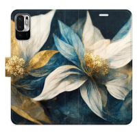 iSaprio flip pouzdro Gold Flowers pro Xiaomi Redmi Note 10 5G