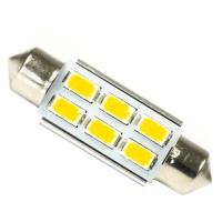 WW Auto LED žárovka C5W 6 SMD 5630 CAN BUS Teplá bílá 39 mm