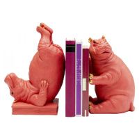 KARE Design Zarážka na knihy Hippo - růžová, set 2 ks