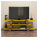 Kalune Design TV stolek FLOWER 120 cm žlutý/ořech