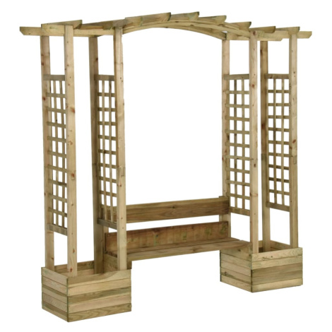 vidaXL Zahradní pergola s lavicí a truhlíky impregnovaná borovice