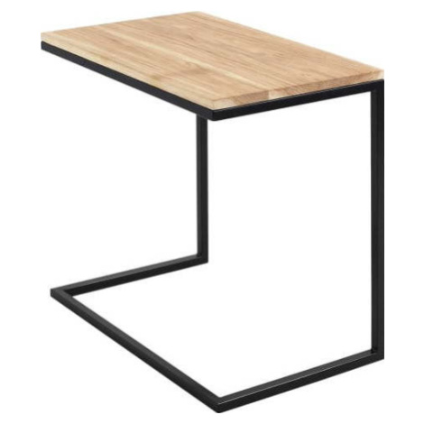 Stůl s černým podnožím a deskou z masivního dubu CustomForm Lupe