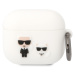 Silikonové pouzdro Karl Lagerfeld and Choupette pro Airpods 3, bílá