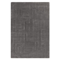 Antracitový vlněný koberec 200x290 cm Maze – Asiatic Carpets