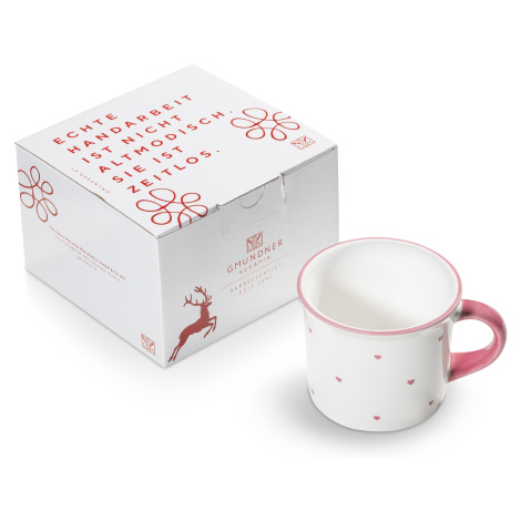 Gmundner Keramik Herzerl Rosa Hrnek na kávu 0,24 ltr. v dárkové krabičce